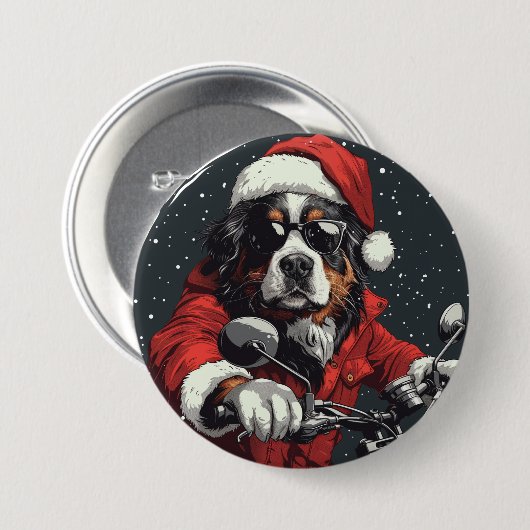 Weihnachtsberger Hund Button (Vorne & Hinten)