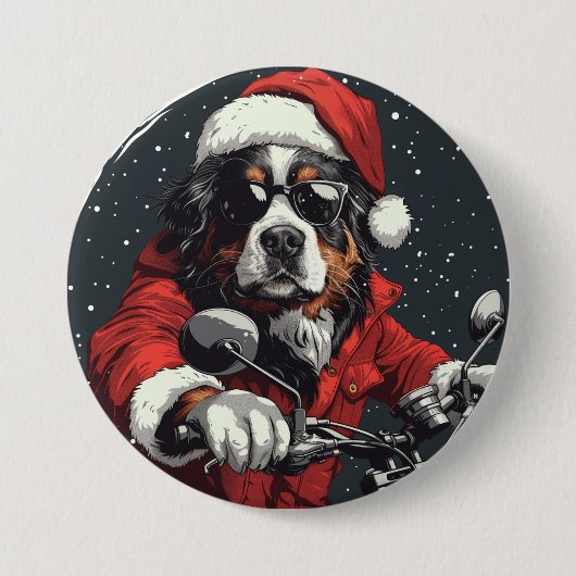 Weihnachtsberger Hund Button (Vorderseite)