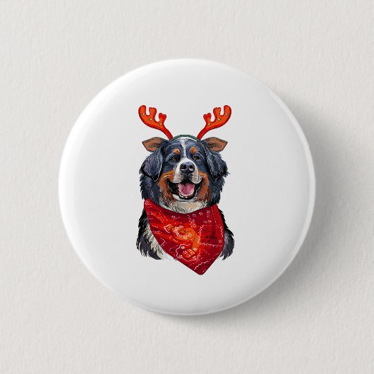 Weihnachtsberger Hund Button (Vorderseite)