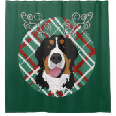 Weihnachtsberger Hund Duschvorhang (Vorderseite)
