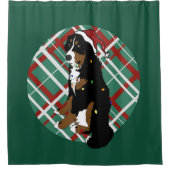 Weihnachtsberger Hund Duschvorhang (Vorderseite)