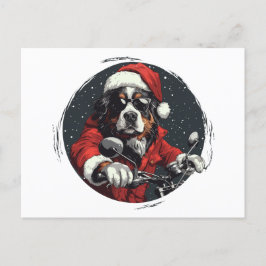 Weihnachtsberger Hund Feiertagspostkarte