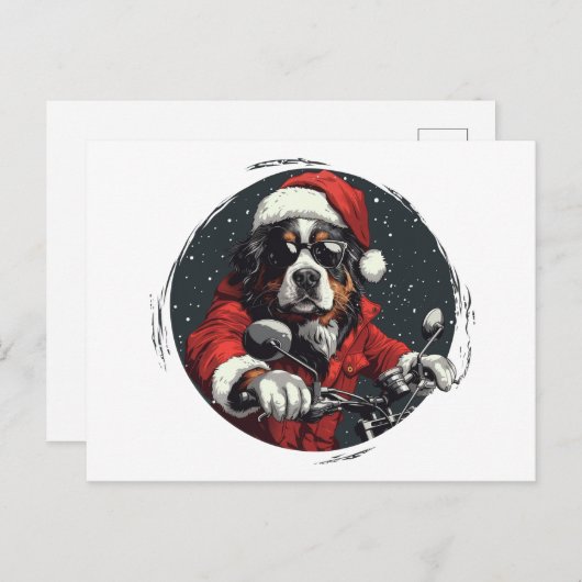 Weihnachtsberger Hund Feiertagspostkarte (Vorne/Hinten)