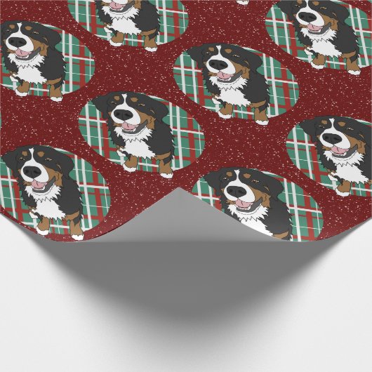 Weihnachtsberger Hund Geschenkpapier (Ecke)