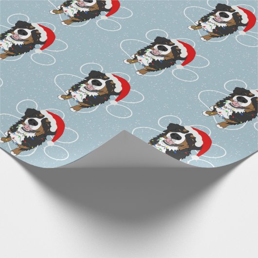 Weihnachtsberger Hund Geschenkpapier (Ecke)