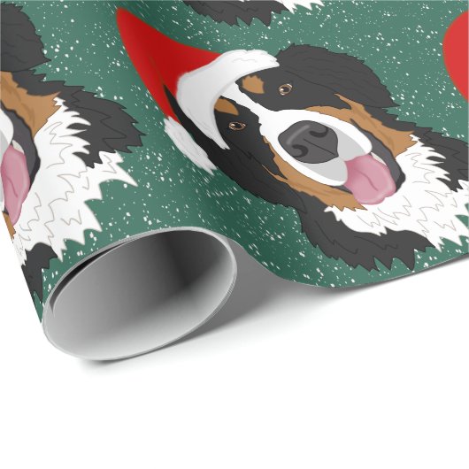 Weihnachtsberger Hund Geschenkpapier (Rolleneckpunkt)
