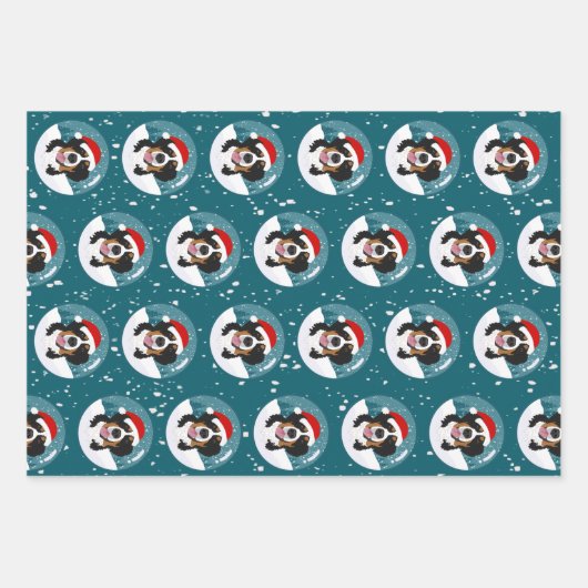 Weihnachtsberger Hund Geschenkpapier Set (Vorderseite)