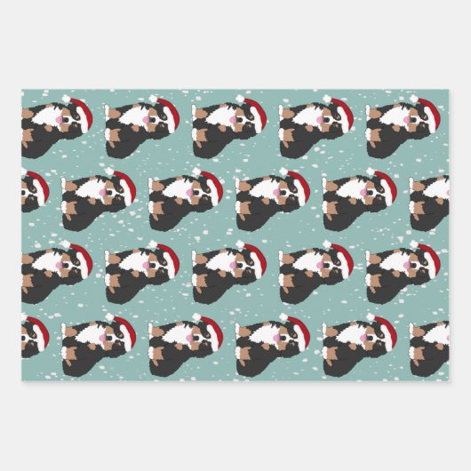 Weihnachtsberger Hund Geschenkpapier Set (Vorderseite 3)