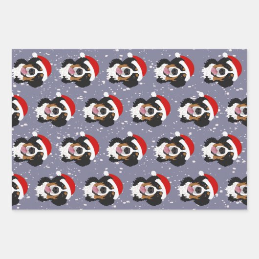 Weihnachtsberger Hund Geschenkpapier Set (Vorderseite)