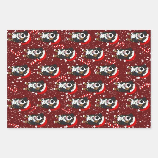 Weihnachtsberger Hund Geschenkpapier Set (Vorderseite 3)