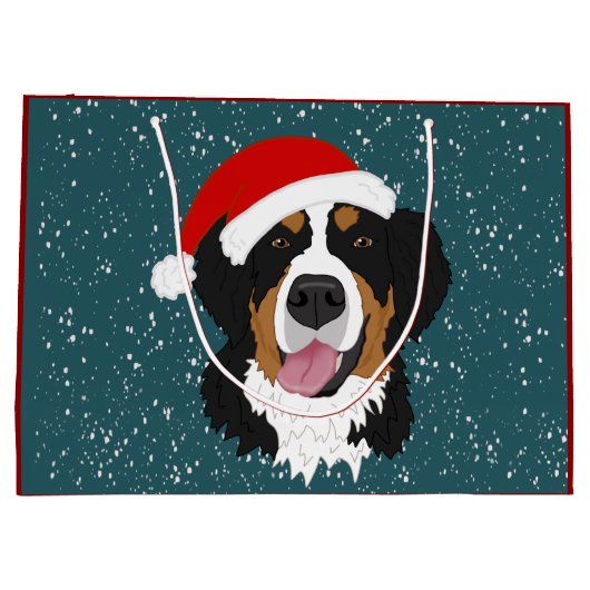 Weihnachtsberger Hund Große Geschenktüte (Rückseite)