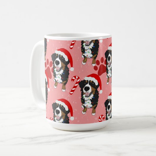 Weihnachtsberger Hund Kaffeetasse (Vorderseite Links)