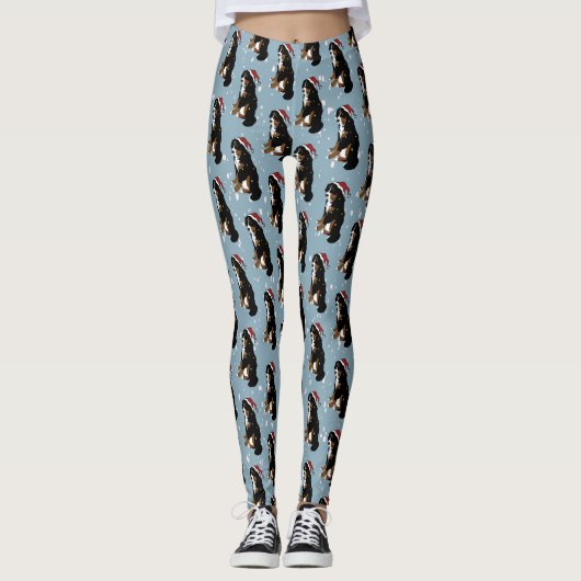 Weihnachtsberger Hund Leggings (Vorderseite)