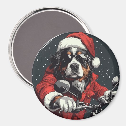 Weihnachtsberger Hund Magnet (Vorderseite/Rückseite)
