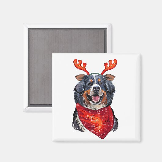 Weihnachtsberger Hund Magnet (Vorderseite/Rückseite)