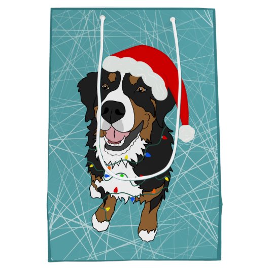 Weihnachtsberger Hund Mittlere Geschenktüte (Rückseite)