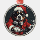 Weihnachtsberger Hund Ornament Aus Metall (Vorne)
