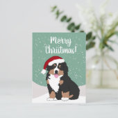 Weihnachtsberger Hund Postkarte (Stehend Vorderseite)