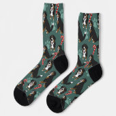 Weihnachtsberger Hund Socken (Linkes Detail)