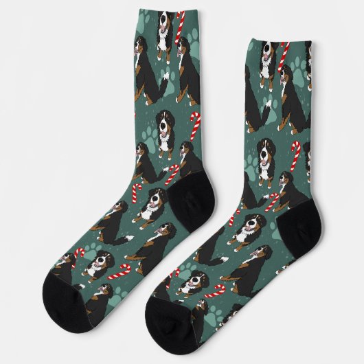 Weihnachtsberger Hund Socken (Linkes Detail)