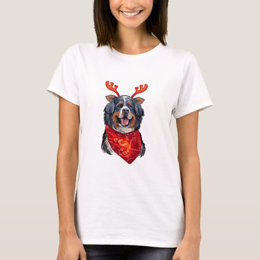Weihnachtsberger Hund T-Shirt (Vorderseite)