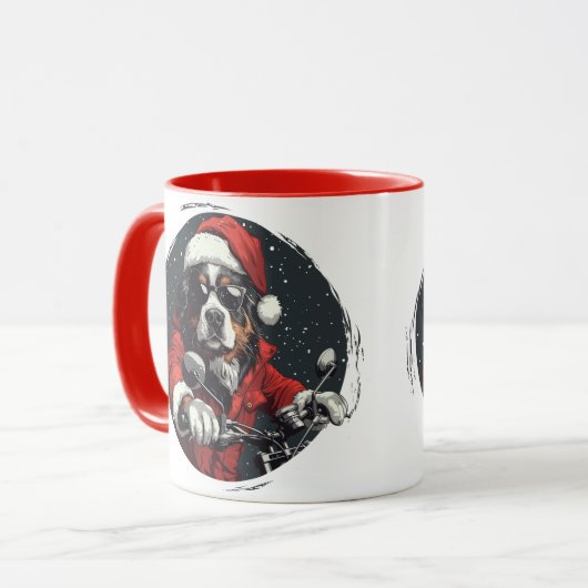 Weihnachtsberger Hund Tasse (Vorderseite Links)