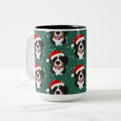 Weihnachtsberger Hund Zweifarbige Tasse (Vorderseite Links)