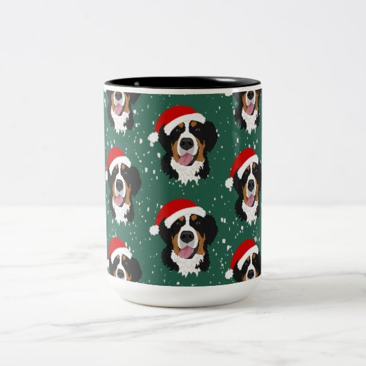 Weihnachtsberger Hund Zweifarbige Tasse (Mittel)