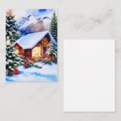 Weihnachtsbergkabine Budget Mini Mitteilungskarte (Vorne/Hinten)