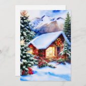 Weihnachtsbergkabine Feiertagskarte (Vorne/Hinten)