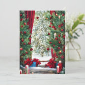 Weihnachtsbergkabine Feiertagskarte (Stehend Vorderseite)