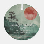 Weihnachtsbergsonnwanderung Paar Verlobung Ornament Aus Glas (Rückseite)