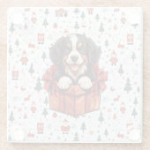 Weihnachtsberner Hundelfest Geschenkboxen Glasuntersetzer (Rückseite)