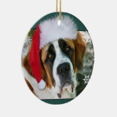 Weihnachtsbernhardiner-HundeFoto Keramikornament (Rechts)