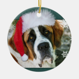 Weihnachtsbernhardiner-HundeFoto Keramikornament
