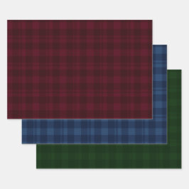 Weihnachtsberries Assorted Tartan Geschenkpapier Set