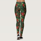 Weihnachtsberries-Blume Leggings (Rückseite)