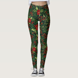 Weihnachtsberries-Blume Leggings