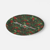 Weihnachtsberries-Blume Pappteller (Schrägansicht)
