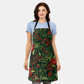 Weihnachtsberries-Blume Schürze (Getragen)