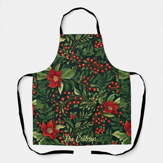 Weihnachtsberries-Blume Schürze (Vorderseite)