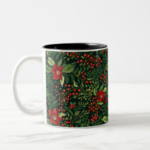 Weihnachtsberries-Blume Zweifarbige Tasse