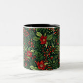 Weihnachtsberries-Blume Zweifarbige Tasse (Mittel)