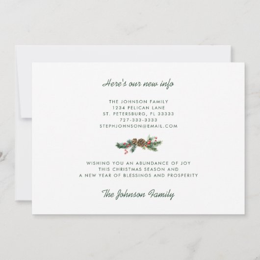 Weihnachtsberries Blumenmuseum Weihnachten Holiday Ankündigung (Rückseite)