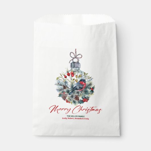 Weihnachtsberries & Bullfinch-Ornament Geschenktütchen (Vorderseite)