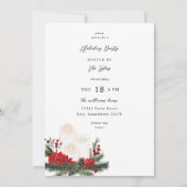 Weihnachtsberries & Candle Holiday Weihnachten Par Einladung (Vorderseite)