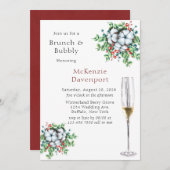 Weihnachtsberries Cotton Brunch und Bubbly Einladung (Vorne/Hinten)