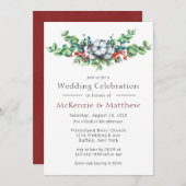 Weihnachtsberries Cotton Laurel Wreath Wedding Einladung (Vorne/Hinten)