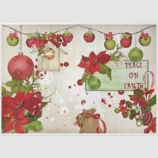 Weihnachtsberries - Designreihe 2 Seidenpapier (Vorderseite)
