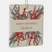 Weihnachtsberries & Eukalyptus Botanische Folies Keramikornament (Rechts)